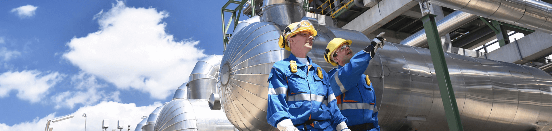 Image of engineers at an oil refinery
